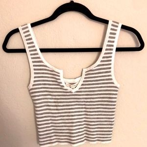Grey and White Striped Tank